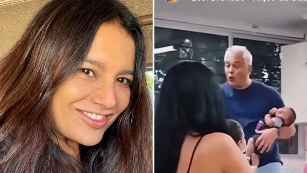 Dira Paes posta vídeo do irmão, professor da UFPE, embalando bebê durante aula